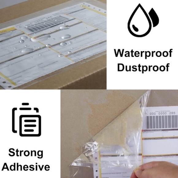 ❤️Shipping Label Protectors EcoFriendly Clear Postage Invoice Sleeve Pouch ♻️ - Picture 2 of 2
